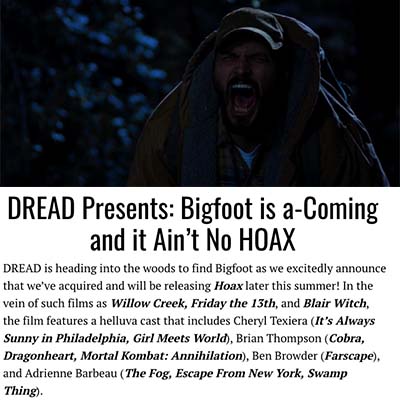 DREAD Presents: Bigfoot is a-Coming and it Ain’t No HOAX